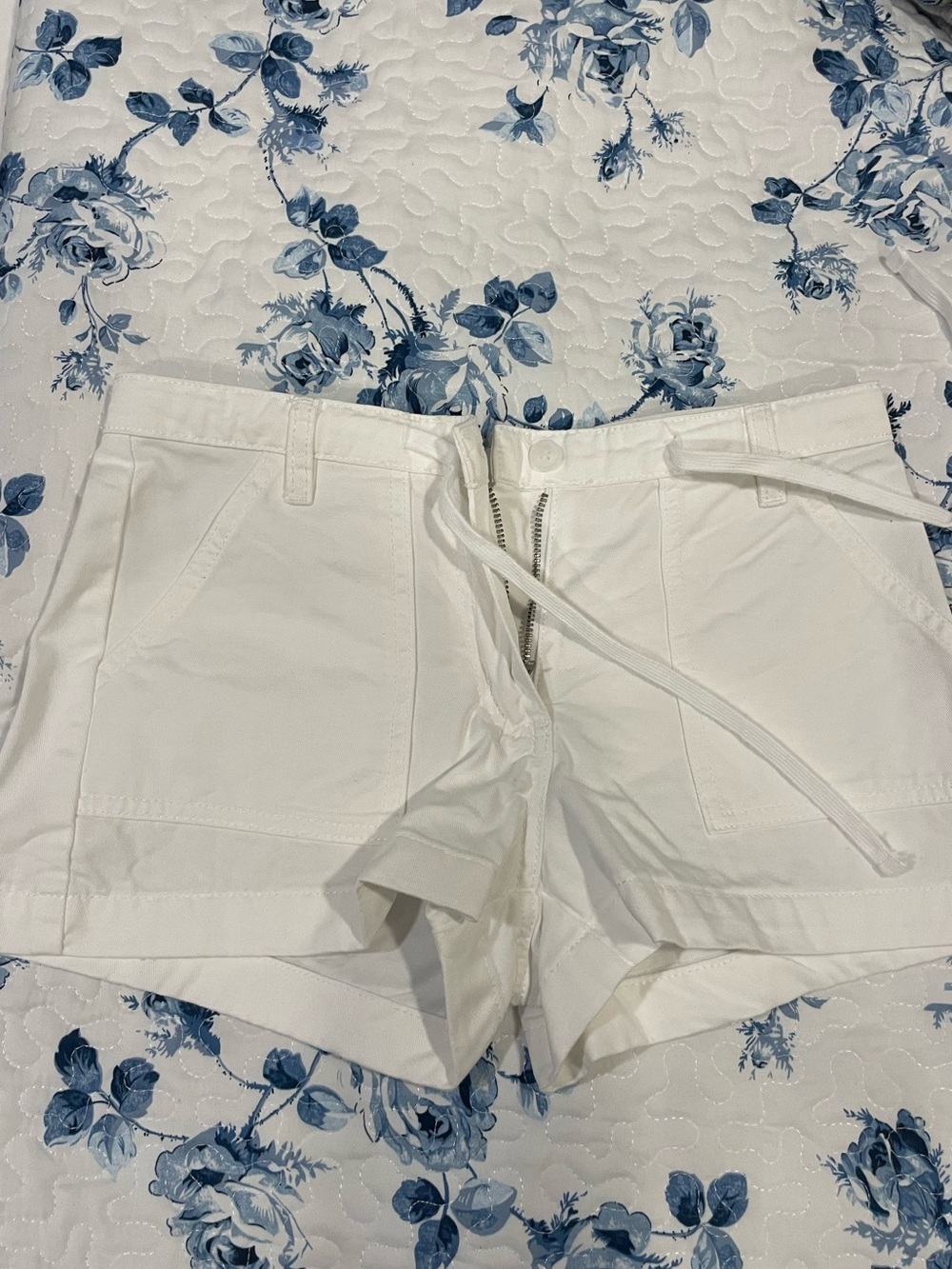 Glassons White Mid Waist Drawstring Shorts